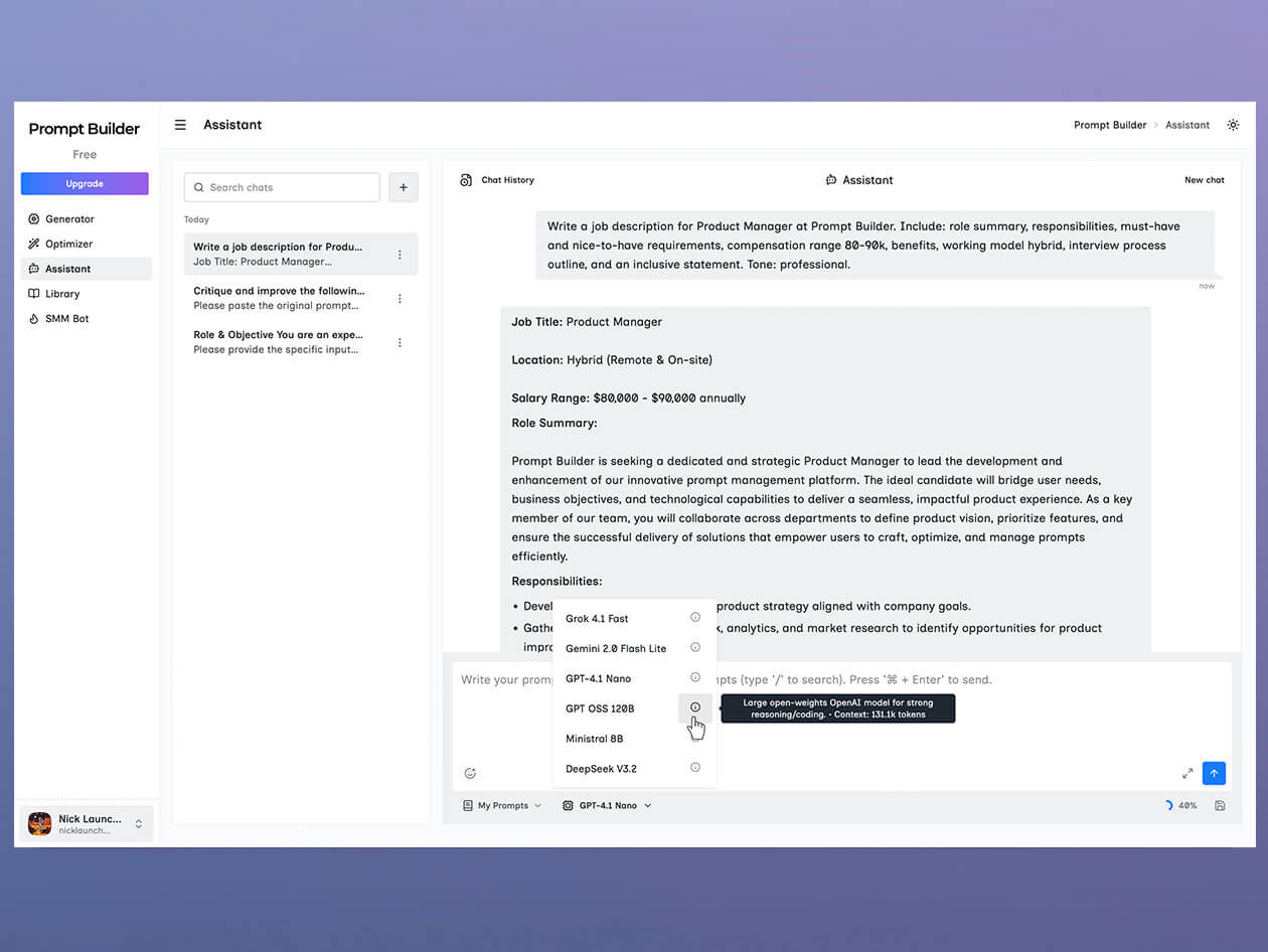 Prompt Builder Screenshot