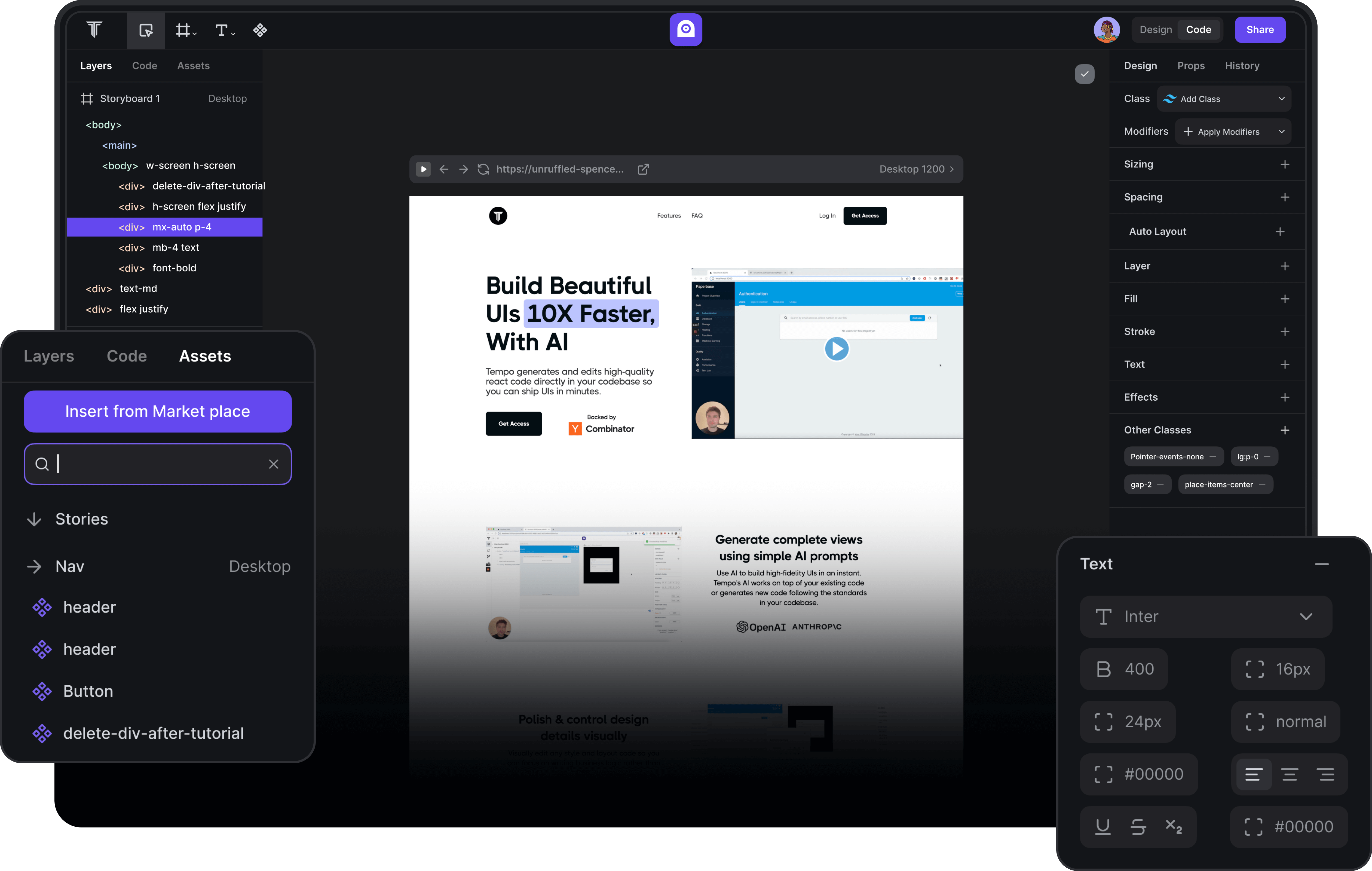 Tempo Labs Screenshot
