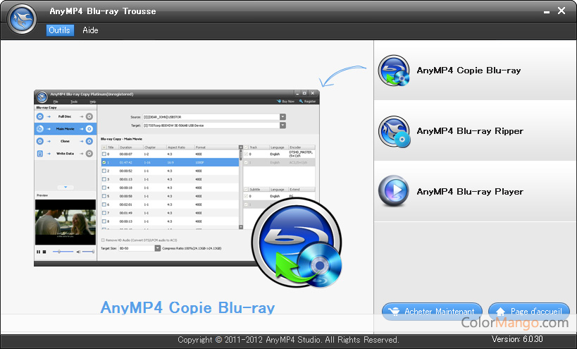 AnyMP4 Blu-ray Trousse Screenshot