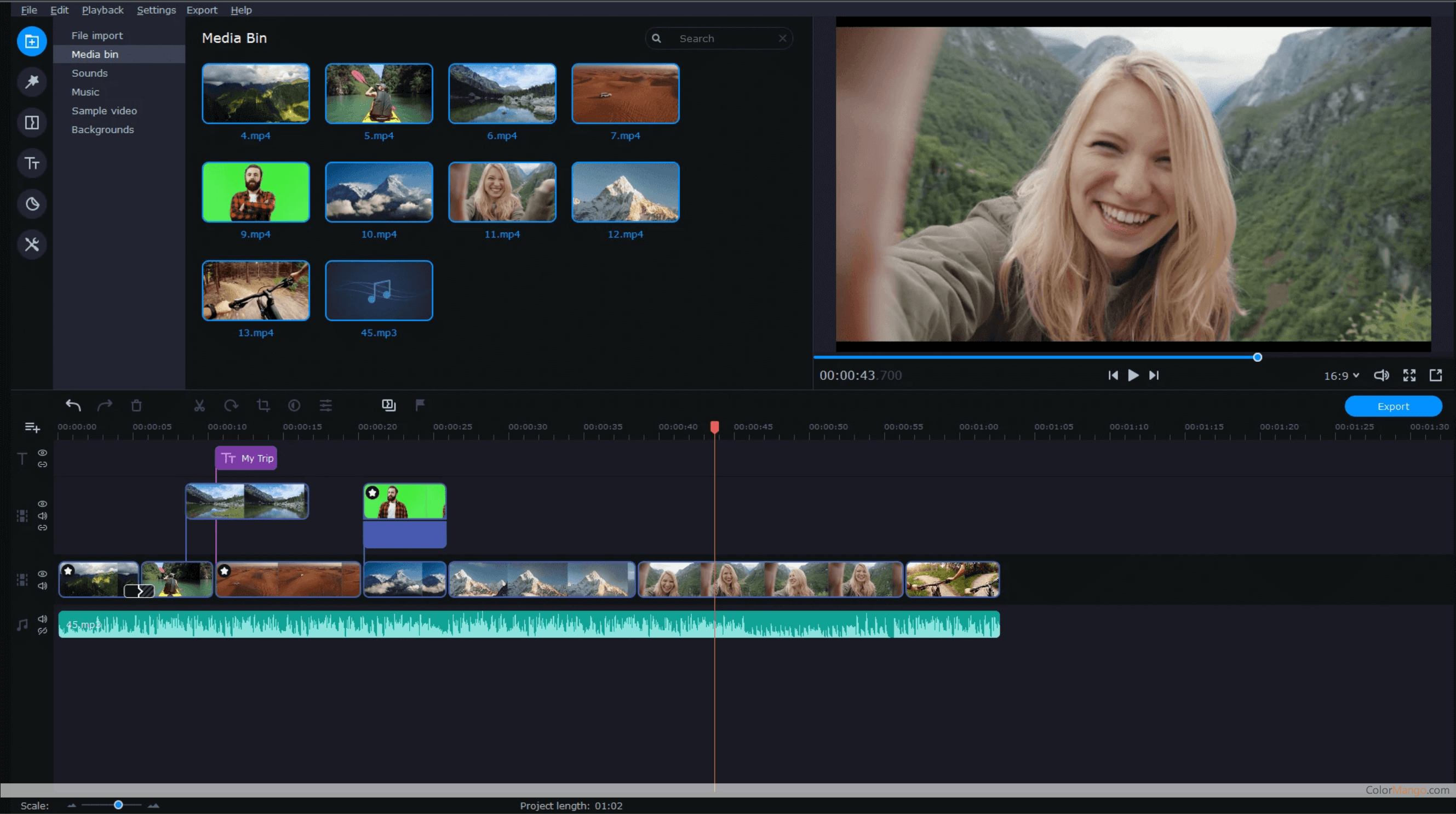 Movavi Video Editor Screenshot