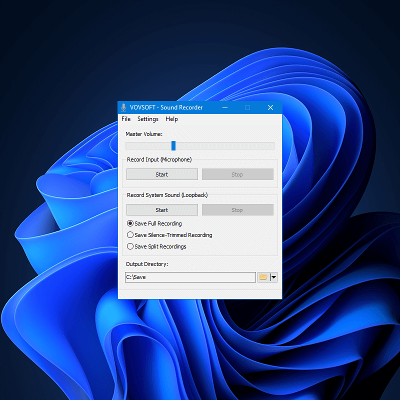 Vovsoft Sound Recorder Screenshot