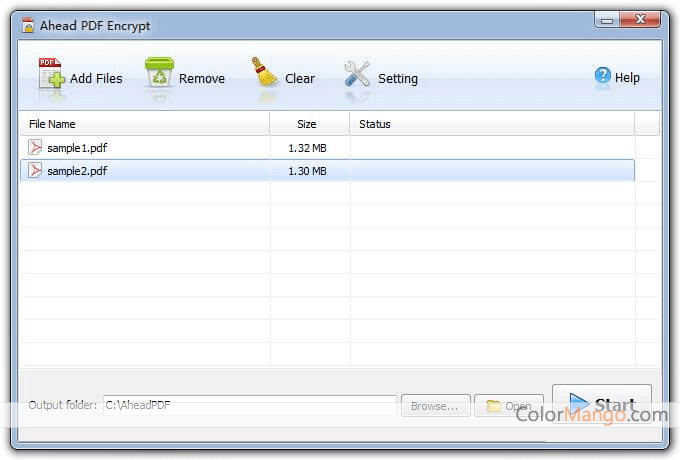 Ahead PDF Encrypt Screenshot