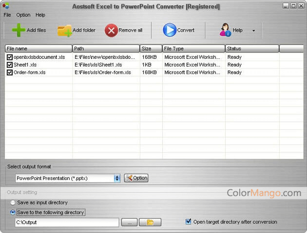 Aostsoft Excel to PowerPoint Converter Screenshot