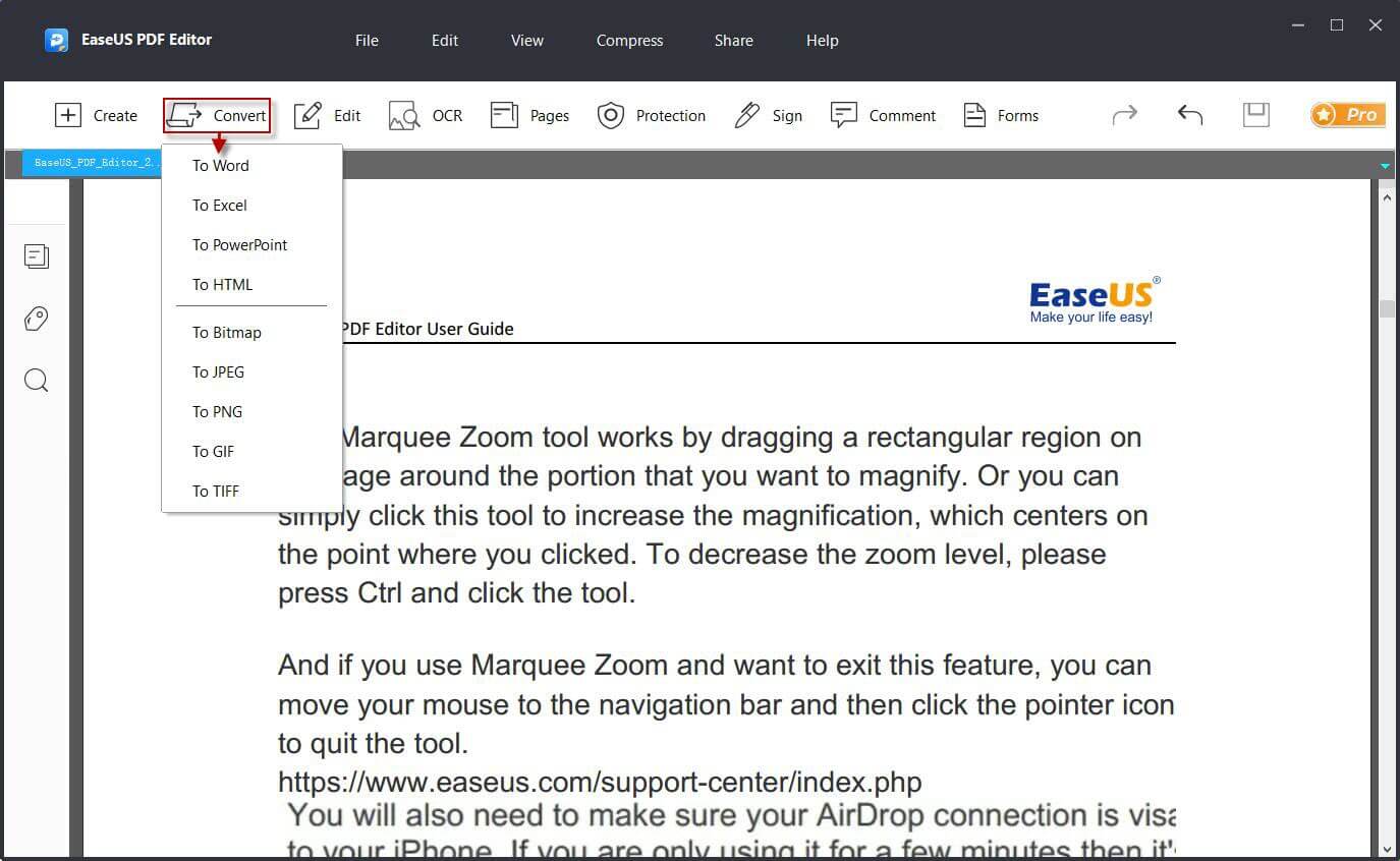 EaseUS PDF Editor Screenshot