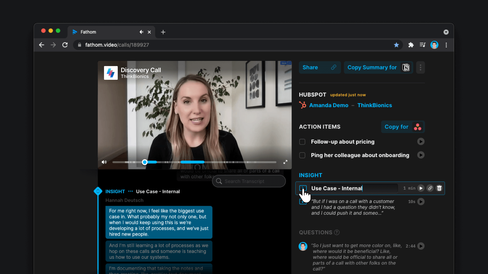 Fathom AI Screenshot