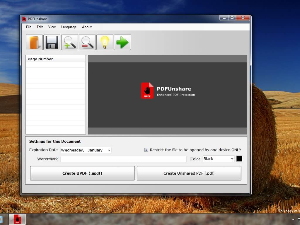 PDF Unshare Screenshot
