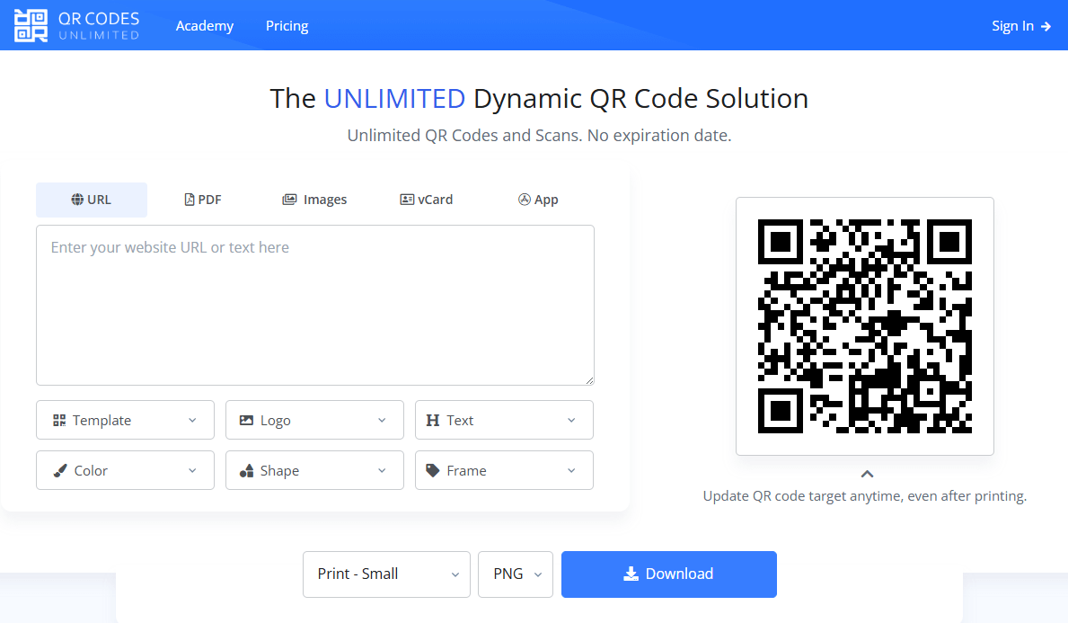 QR Codes Unlimited Screenshot