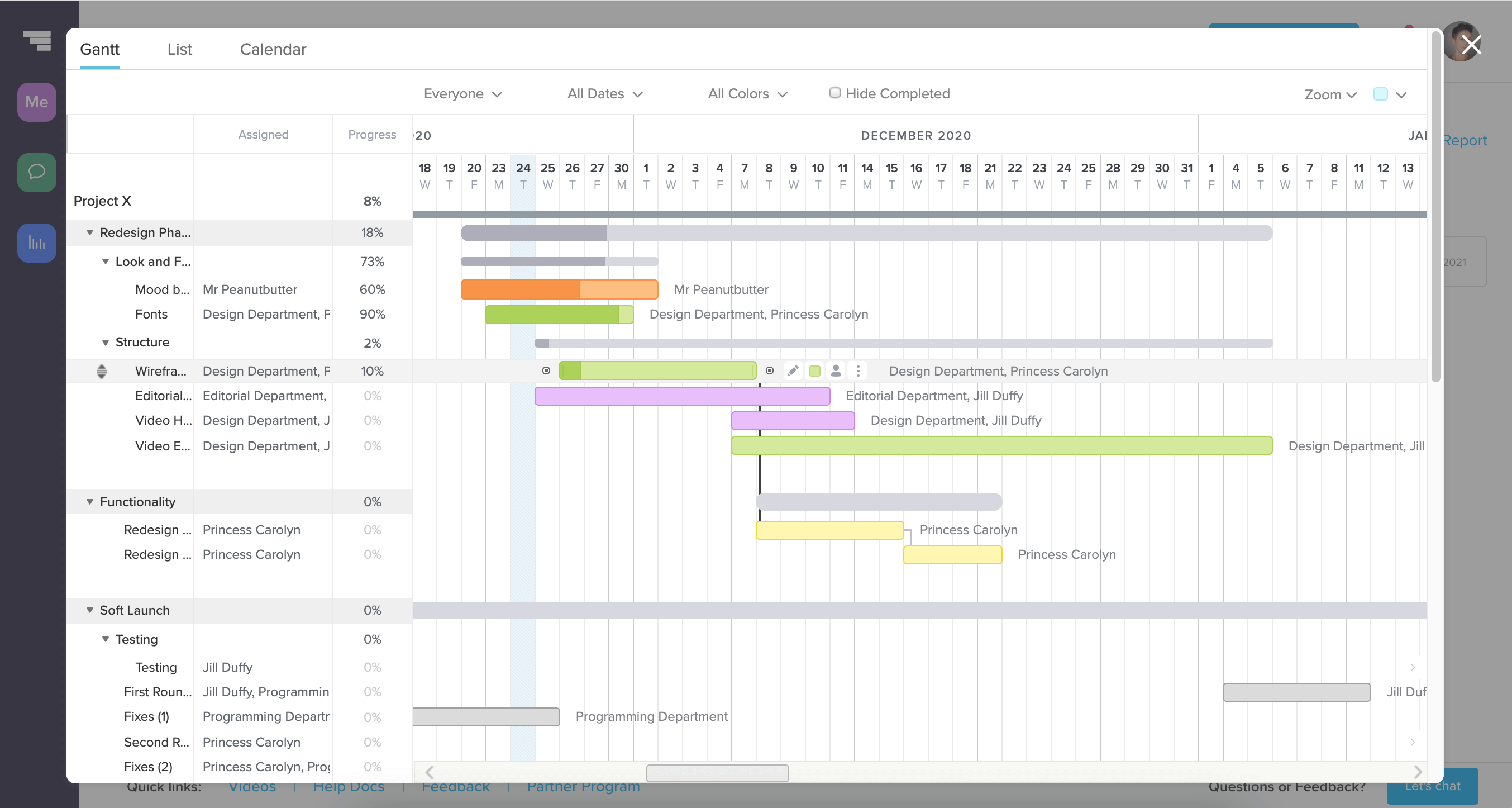 TeamGantt Screenshot
