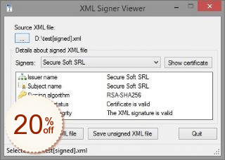 XML Signer Code coupon de réduction