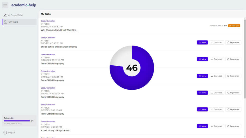 AcademicHelp Screenshot