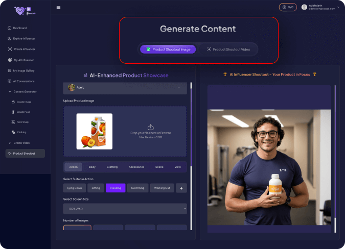 AIfluencers Screenshot