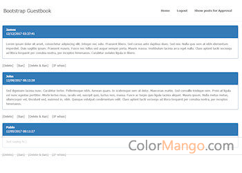 Bootstrap Guestbook Screenshot