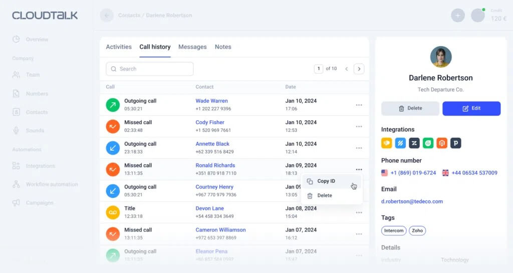 CloudTalk Screenshot