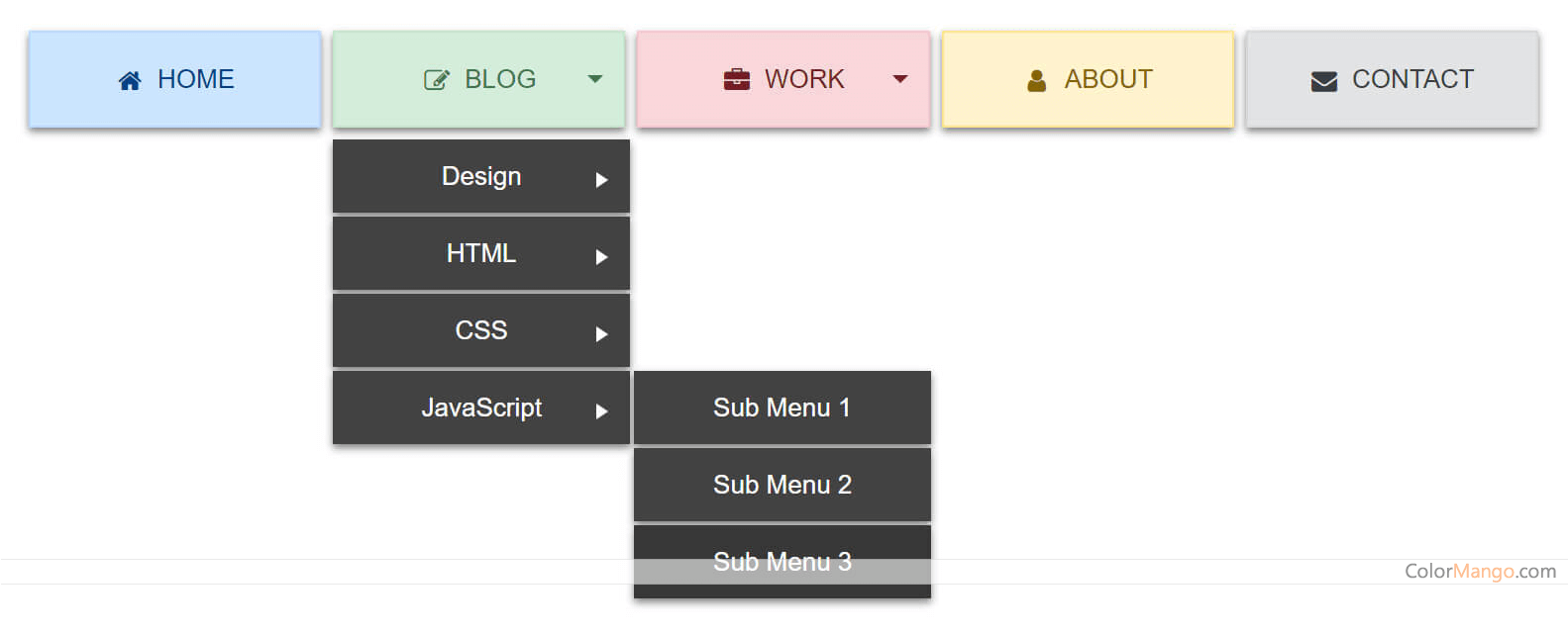 Color Menu Screenshot