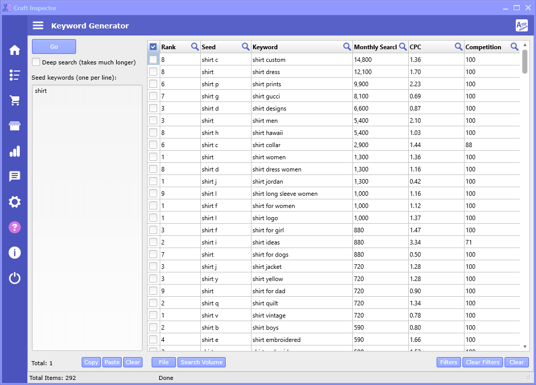 Craft Inspector Screenshot