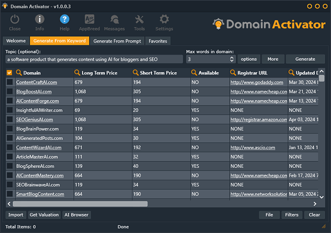 Domain Activator Screenshot