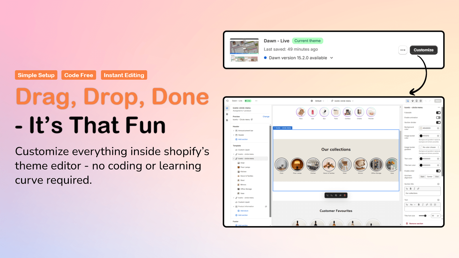 Iconic Section Screenshot