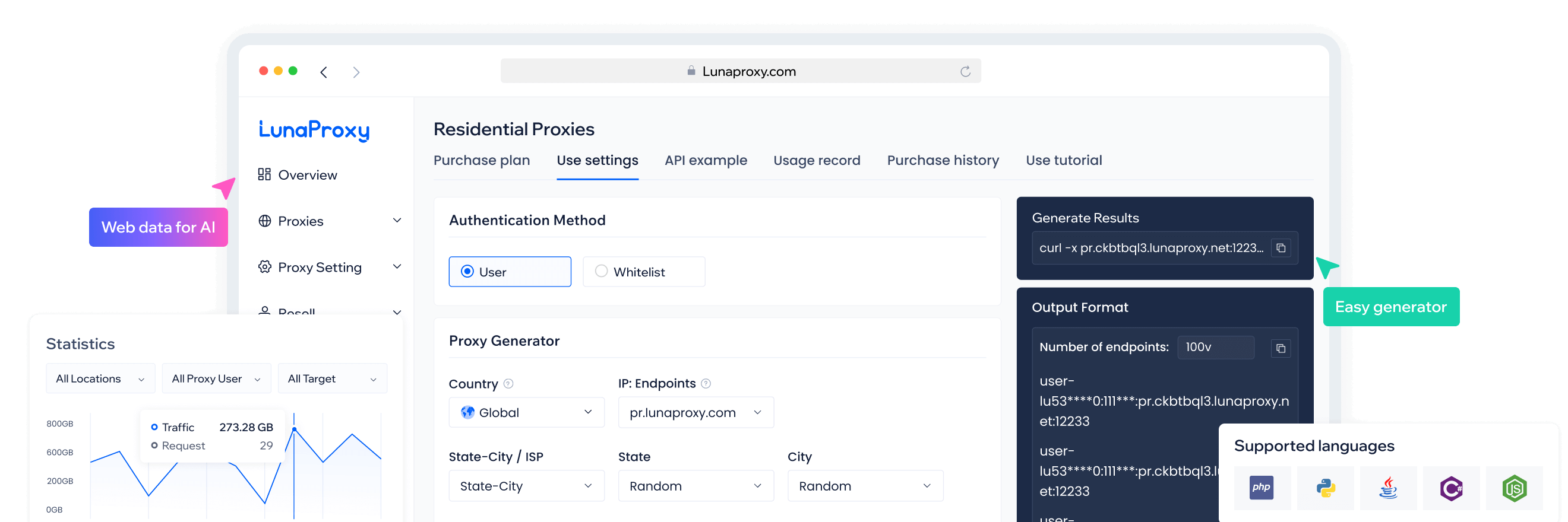 Lunaproxy Screenshot