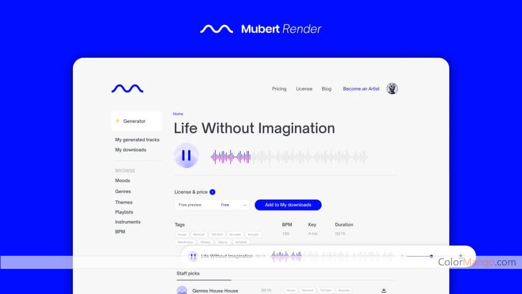 Mubert Render Screenshot