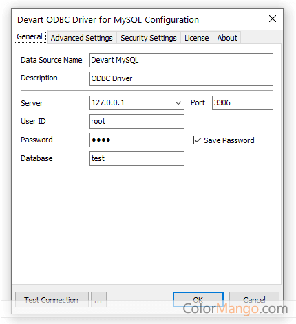 ODBC Driver for MySQL Screenshot