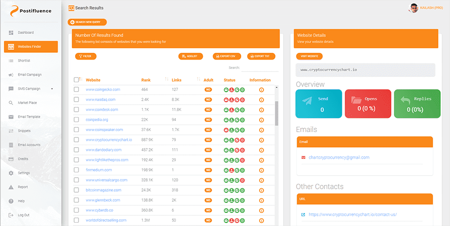 Postifluence Screenshot