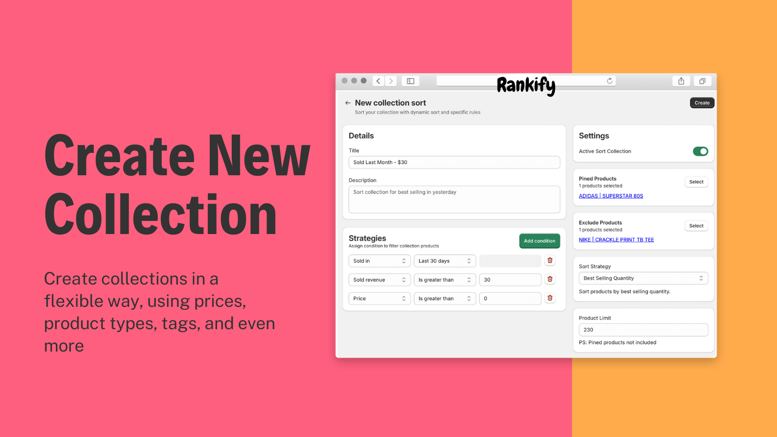 Rankify Smart Collections Screenshot