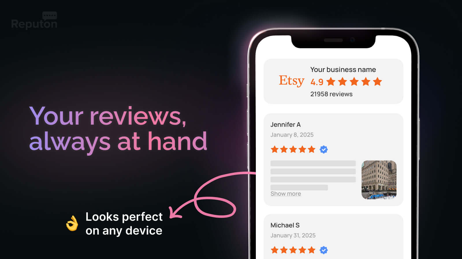 Reputon Etsy Reviews Screenshot