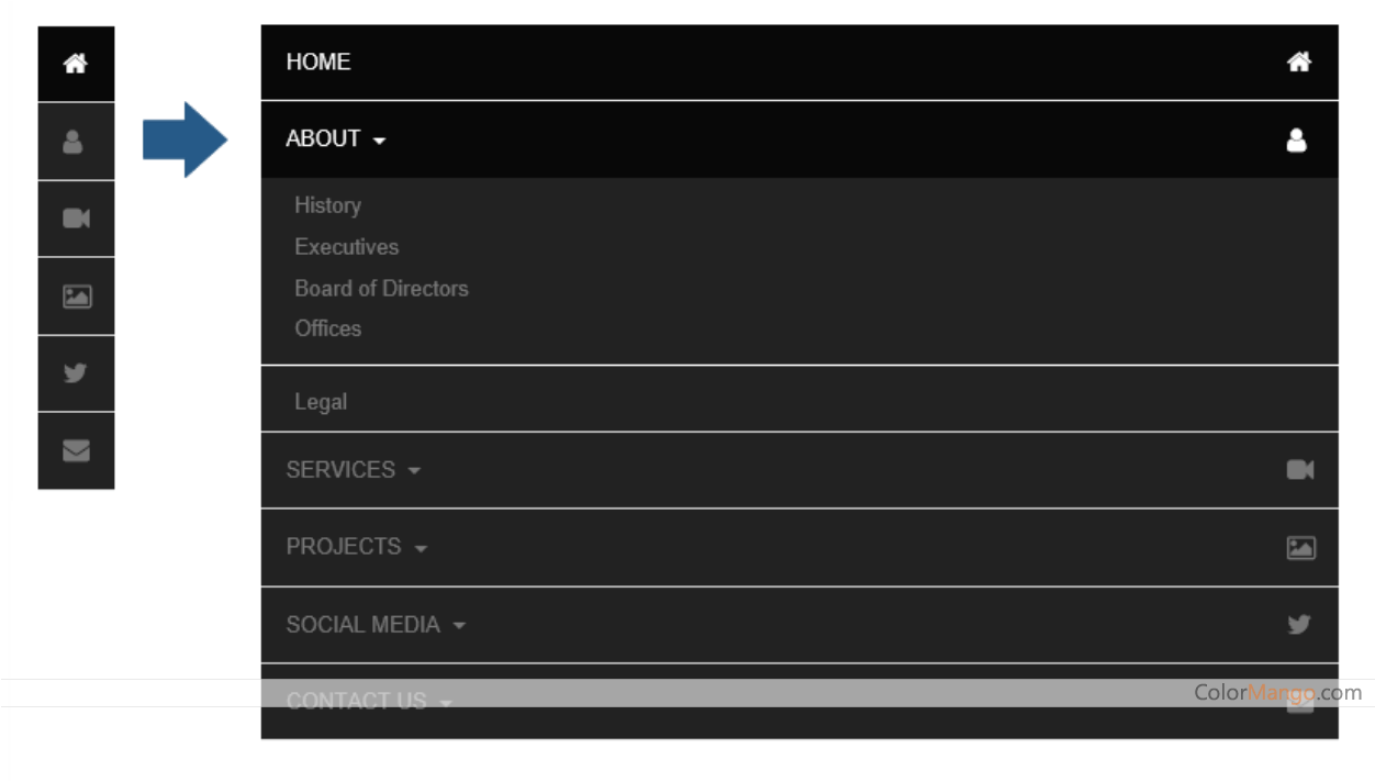 Responsive Sidebar Menu Screenshot