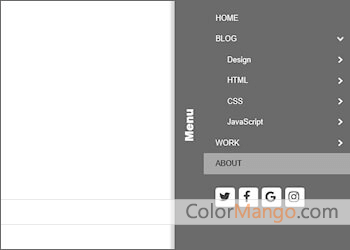 Slideout Panel Menu Screenshot