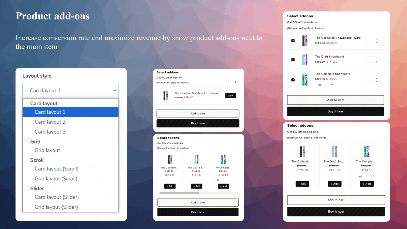 Ymq Upsell & Cross Sell Screenshot