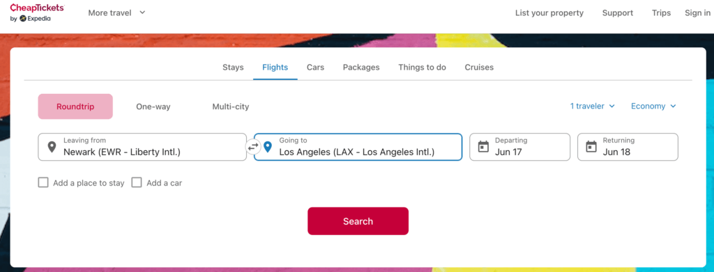 CheapTickets Screenshot