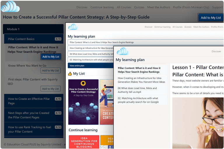 Squirrly Education Cloud PLUS Screenshot