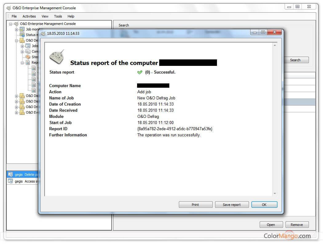 O&O Enterprise Management Console Screenshot