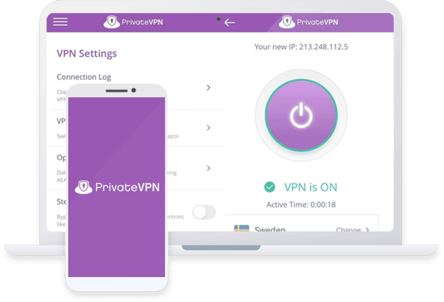 PrivateVPN Screenshot