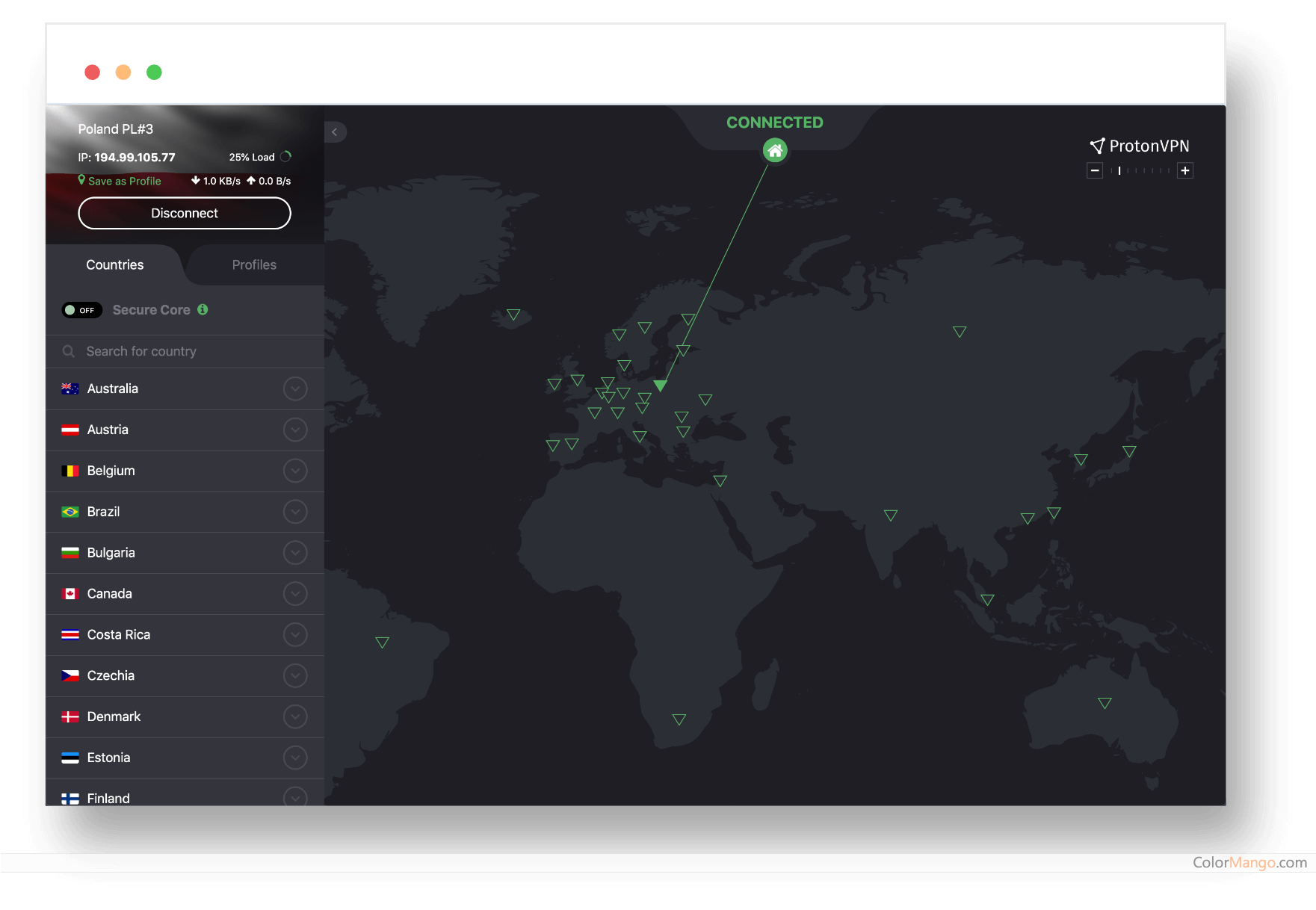 ProtonVPN Screenshot