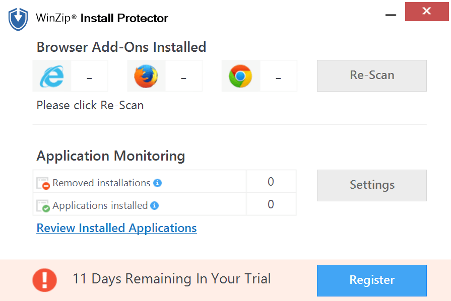 WinZip Install Protector Screenshot