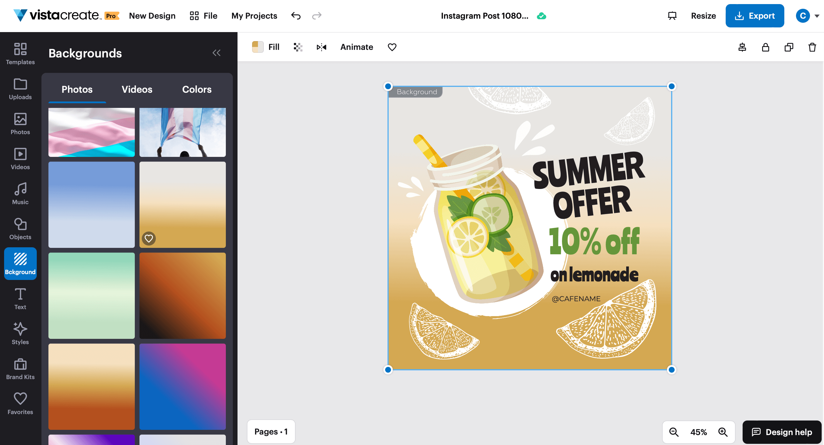 VistaCreate Screenshot