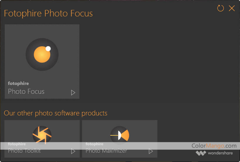 Wondershare Fotophire Focus Screenshot