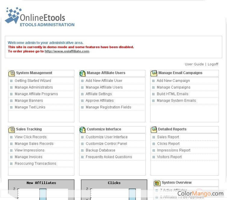 OSI Affiliate Screenshot