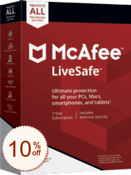 McAfee LiveSafe Code coupon de réduction