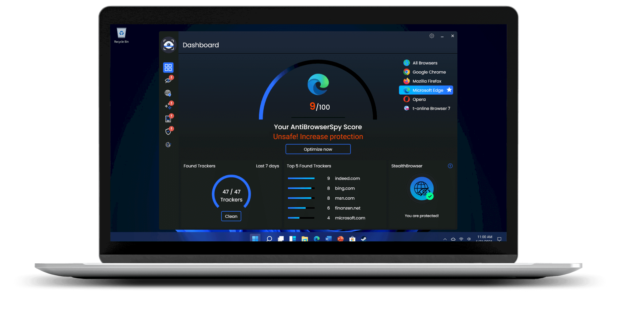 AntiBrowserSpy Screenshot