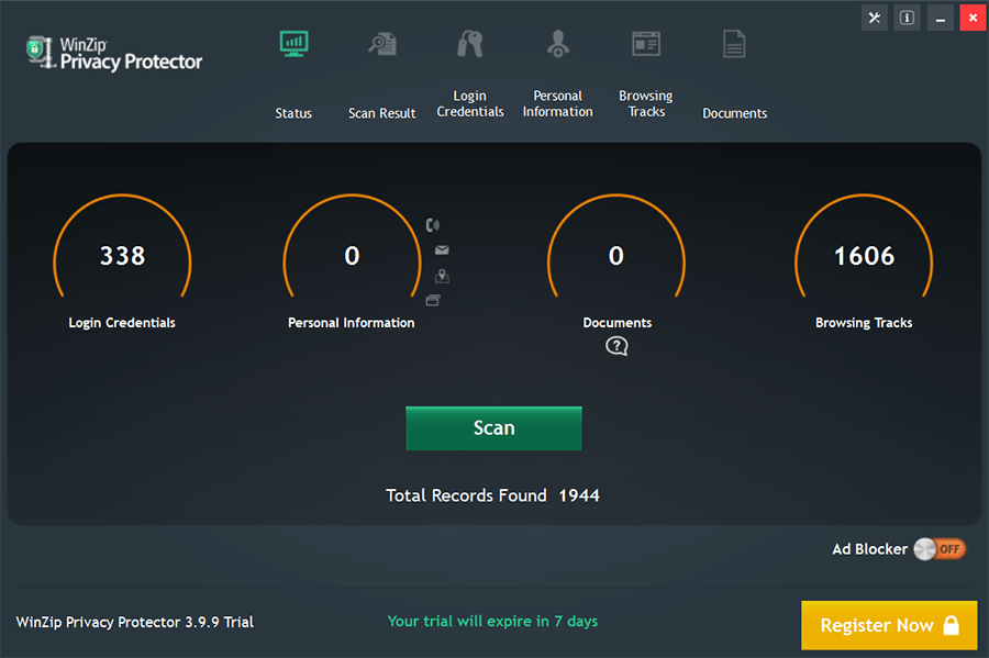 WinZip Privacy Protector Screenshot