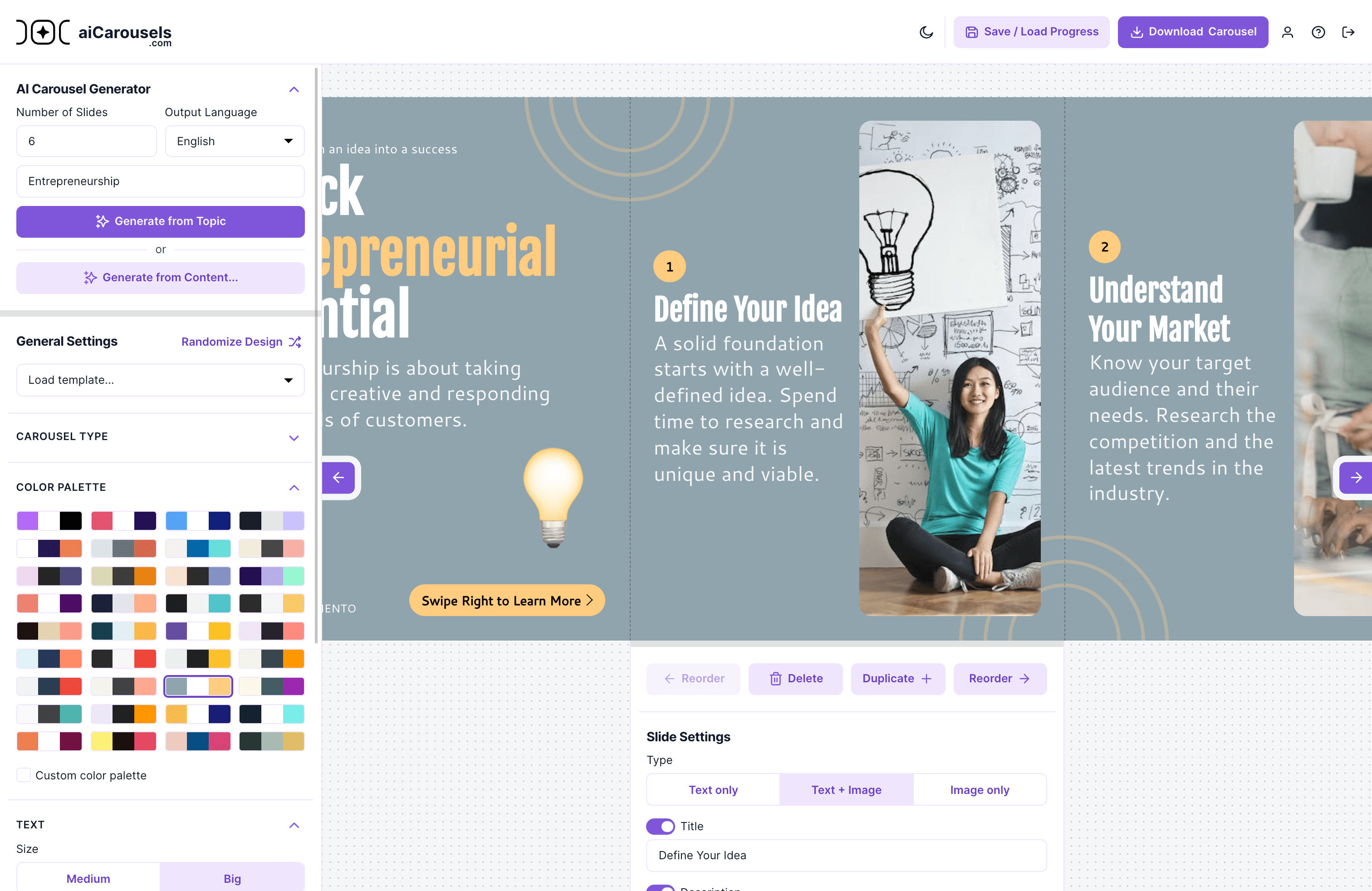 aiCarousels Screenshot