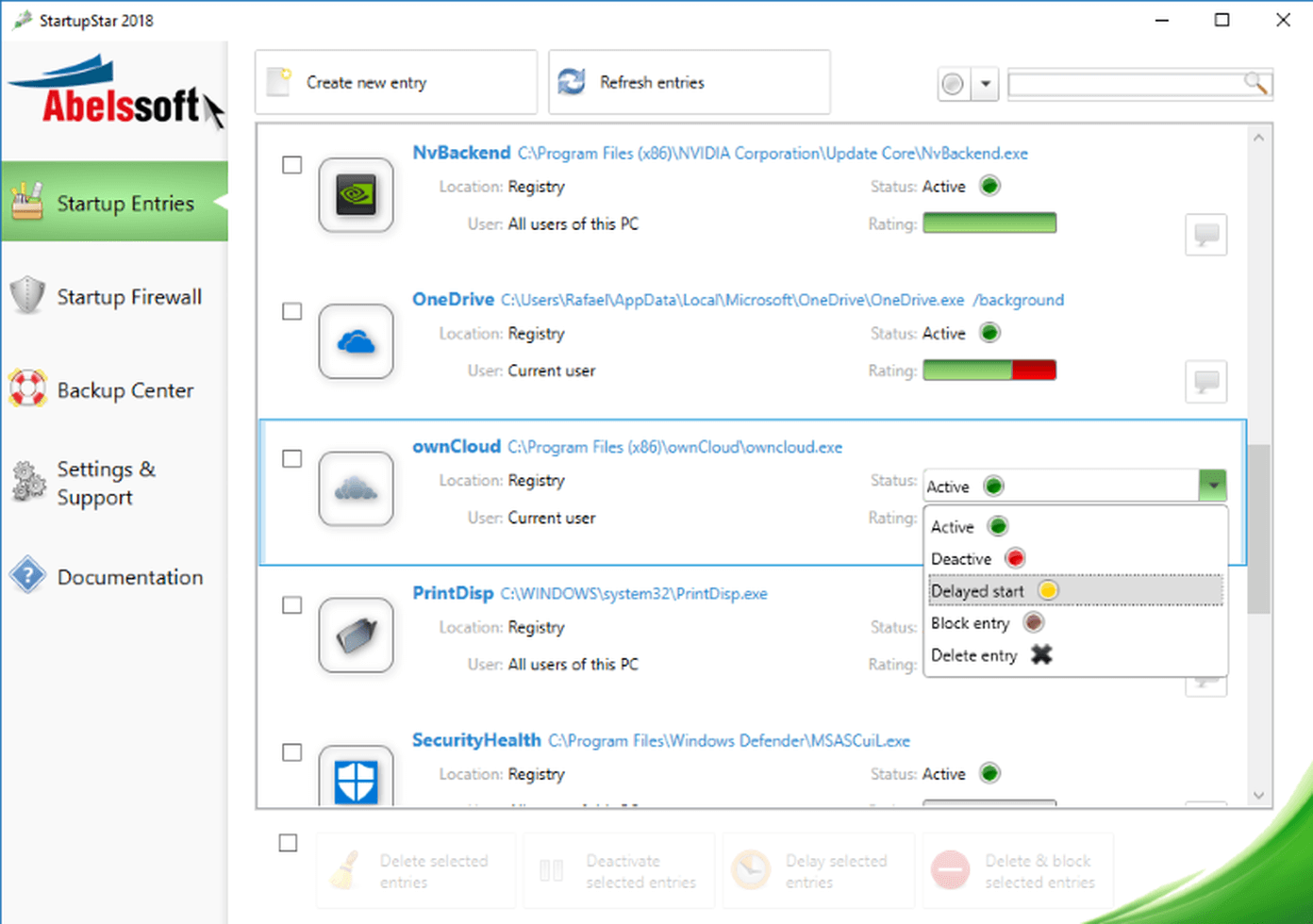 Abelssoft StartupStar Screenshot