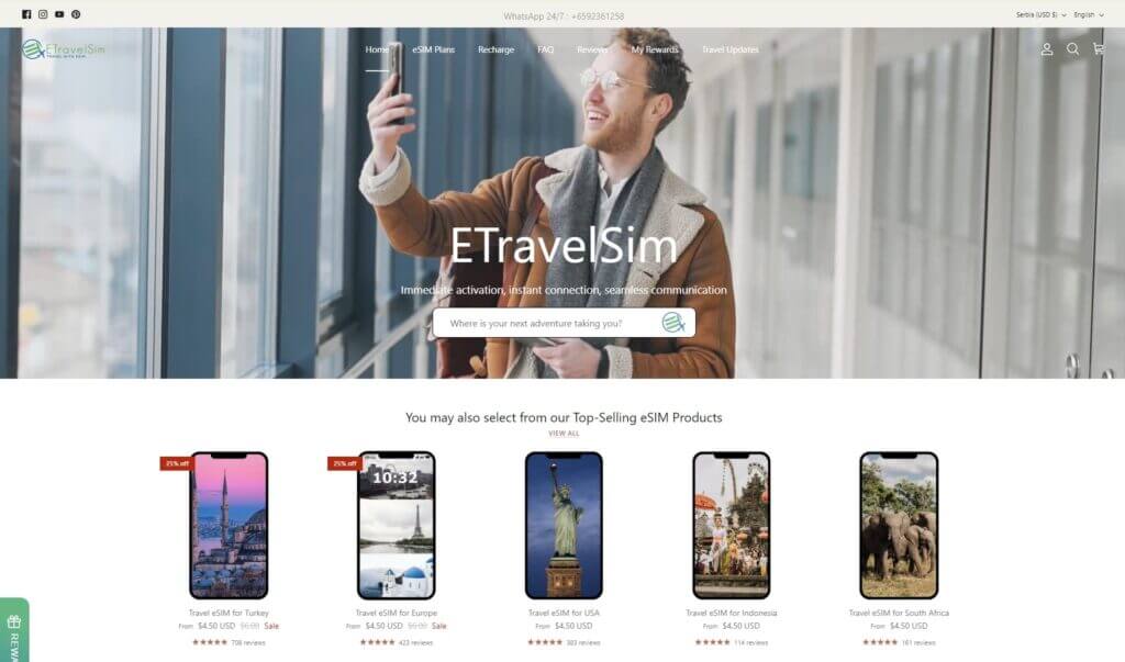 eTravelSIM Screenshot